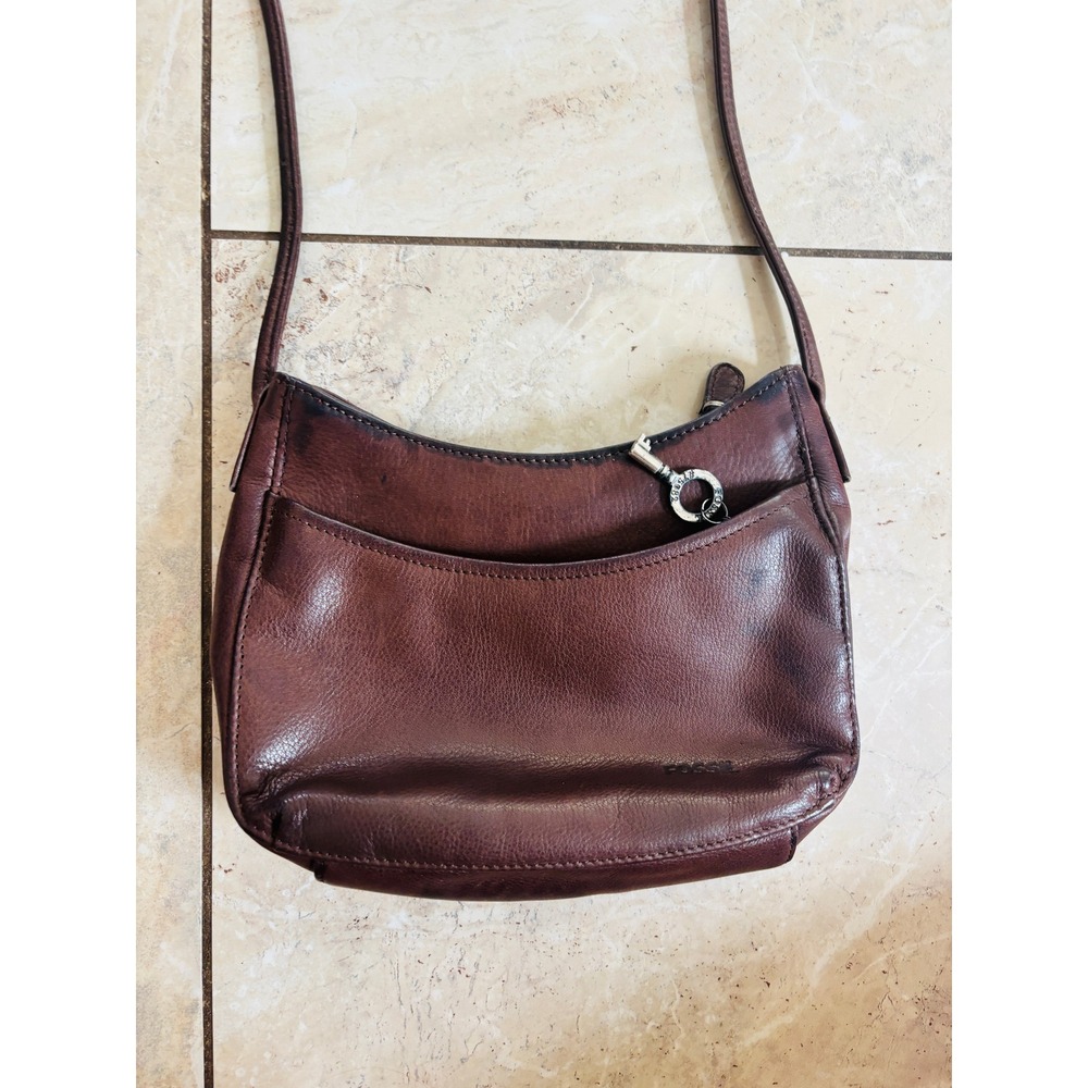 Fossil Mahogany Brown Leather Small Crossbody Bag with Key Charm ZB9382